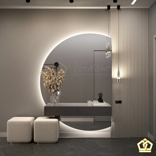 Crescent Moon LED Backlit Mirror